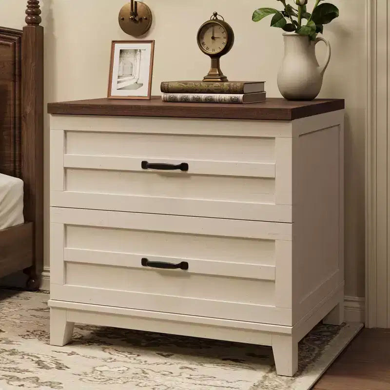 2-Drawer Lateral File Cabinet, Wooden Storage Cabinet with Full-Extension Drawers for Legal/Letter/A4 Files