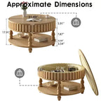 Table basse cannelée moderne du milieu du siècle avec rangement