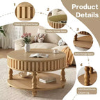 Table basse cannelée moderne du milieu du siècle avec rangement