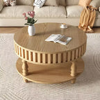 Table basse cannelée moderne du milieu du siècle avec rangement