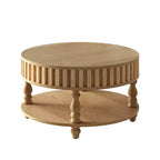Table basse cannelée moderne du milieu du siècle avec rangement