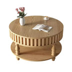 Table basse cannelée moderne du milieu du siècle avec rangement