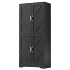 Kitchen Pantry Cabinet with Sliding Barn Doors & Adjustable Shelves - Freestanding Storage for Dining Room & Living Room