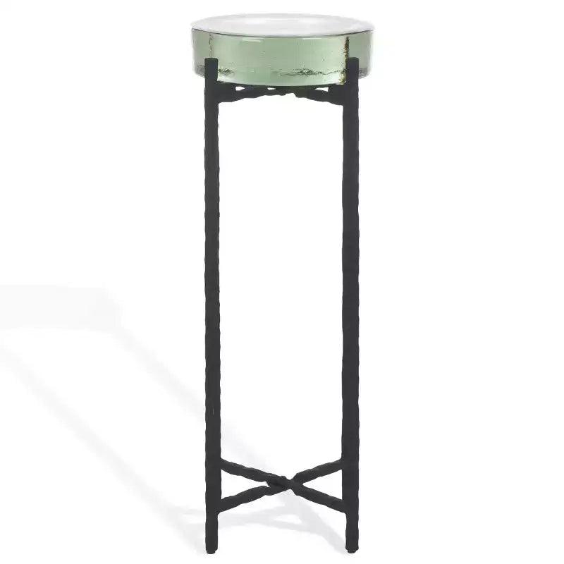 Kathaleen Cast Glass Drink Table - SFV7906 - Black/Clear - Safavieh Couture