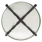 Table d'appoint ronde à plateau en verre - Structure en fer noir