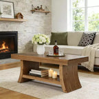 Table basse de style rustique avec étagère de rangement