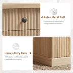 Bureau de direction de 60 pouces avec design cannelé et station de recharge - Fini naturel