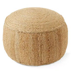 Pouf tressé en jute, 22 L x 22 P x 14 H – Rond et carré