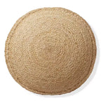 Pouf tressé en jute, 22 L x 22 P x 14 H – Rond et carré