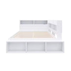 Cadre de lit de repos pleine grandeur avec armoires de rangement et range-chaussures