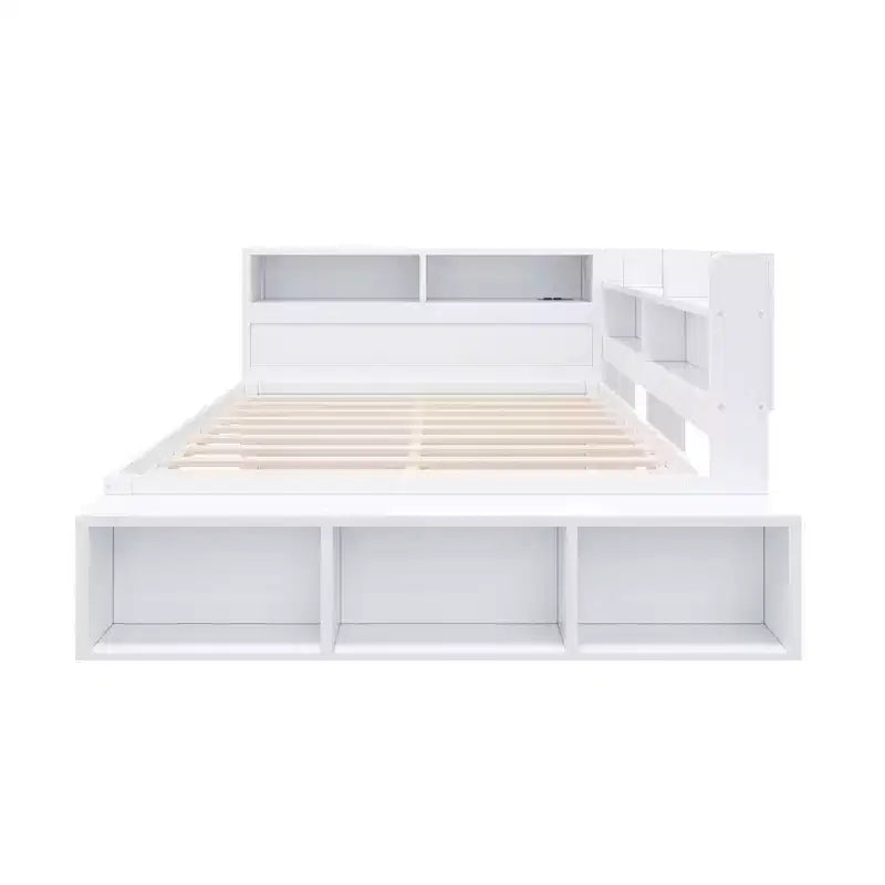 Full Size Daybed Frame with Storage Cabinets and Shoe Rack