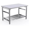 Stainless Steel Folding Table 48x30, Heavy-Duty Commercial Prep with 500 lbs Capacity, Adjustable Undershelf, Easy Assembly for Kitchen