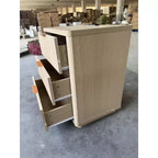Table de chevet en bois avec 3 tiroirs et station de recharge intégrée