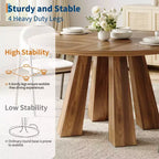 Table de salle à manger ronde de 119 cm pour 4 à 6 personnes, plateau en MDF avec piètement à 4 pieds