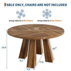 Table de salle à manger ronde de 119 cm pour 4 à 6 personnes, plateau en MDF avec piètement à 4 pieds