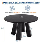 Table de salle à manger ronde de 119 cm pour 4 à 6 personnes, plateau en MDF avec piètement à 4 pieds