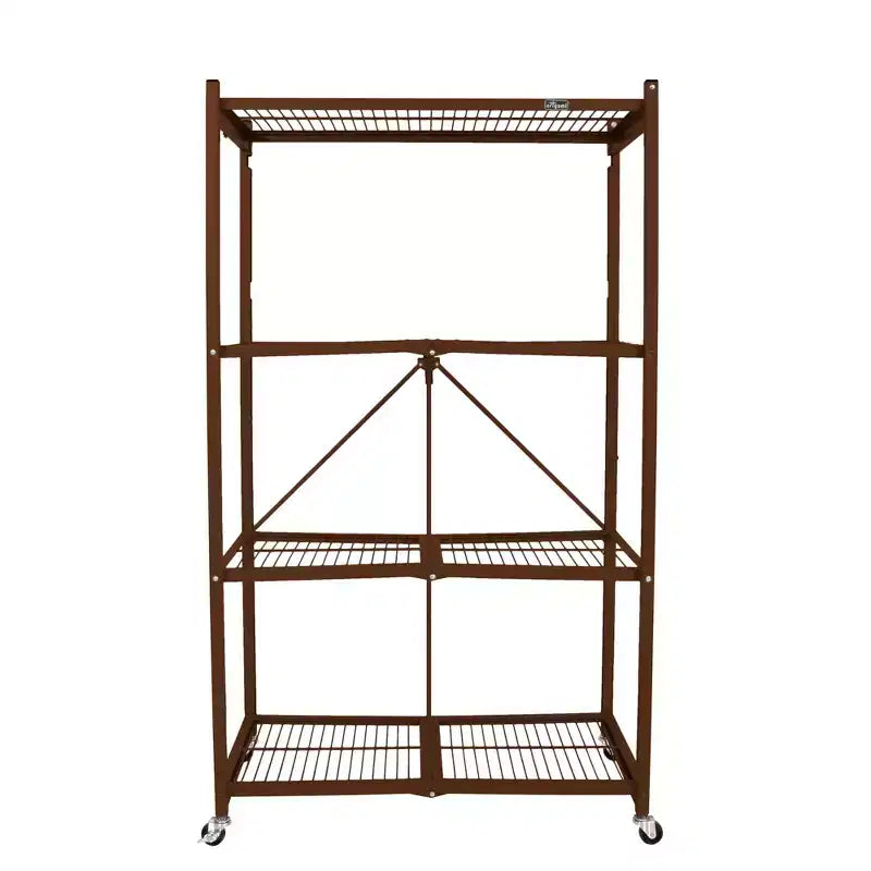 4 Tier Multipurpose Folding Storage Unit Rolling Organization Rack with Set of 4 Magnetic Wire Shelf Waterproof Liners