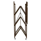 Étagère de rangement pliable polyvalente à 4 niveaux sur roulettes avec ensemble de 4 doublures de tablette en fil magnétique étanches