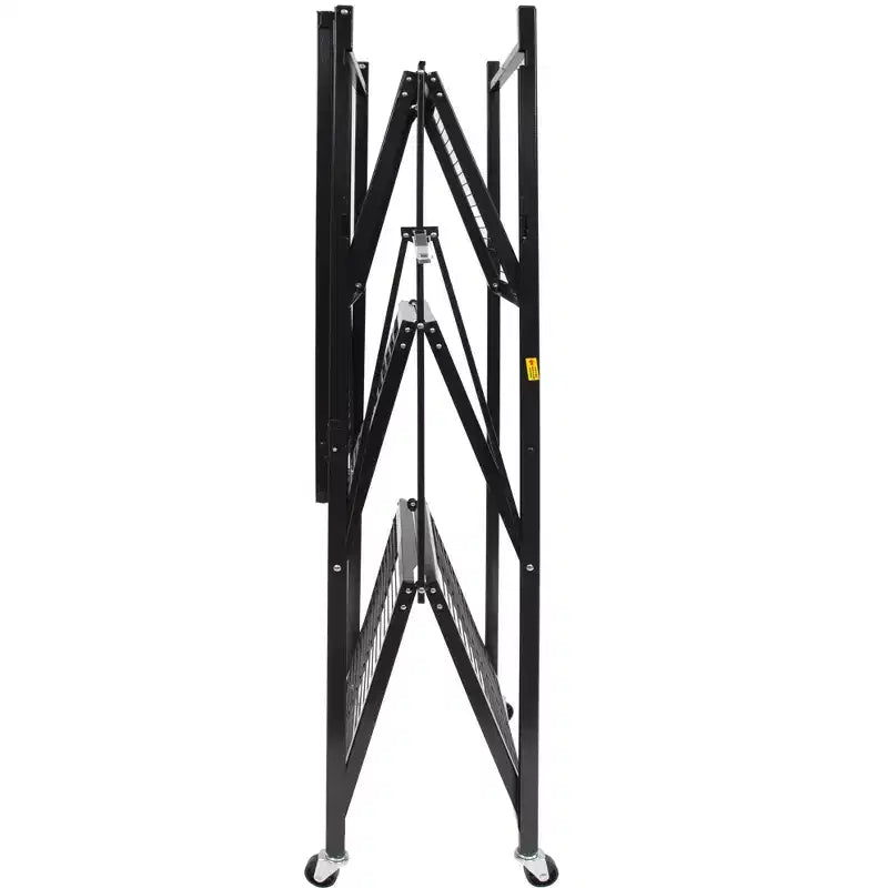 4 Tier Multipurpose Folding Storage Unit Rolling Organization Rack with Set of 4 Magnetic Wire Shelf Waterproof Liners