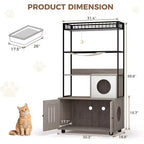 Meuble cache litière pour chat avec couchage et accessoires à gratter