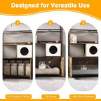 Meuble cache litière pour chat avec couchage et accessoires à gratter
