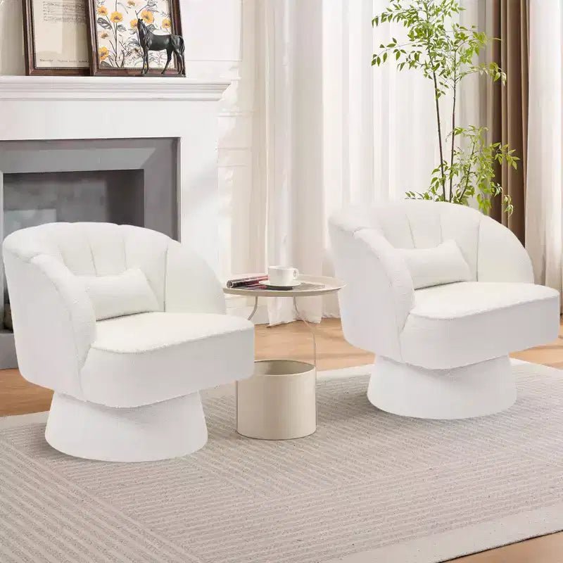 360° Swivel Barrel Accent Chair with Soft Padding