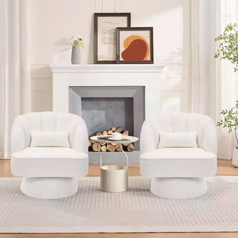 360° Swivel Barrel Accent Chair with Soft Padding