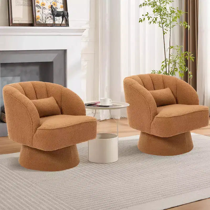 360° Swivel Barrel Accent Chair with Soft Padding
