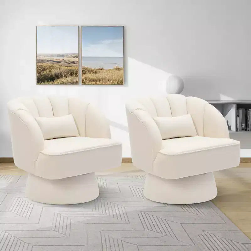 360° Swivel Barrel Accent Chair with Soft Padding