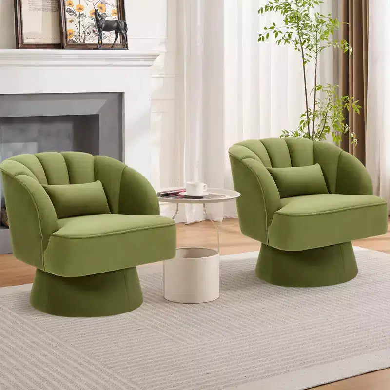 360° Swivel Barrel Accent Chair with Soft Padding