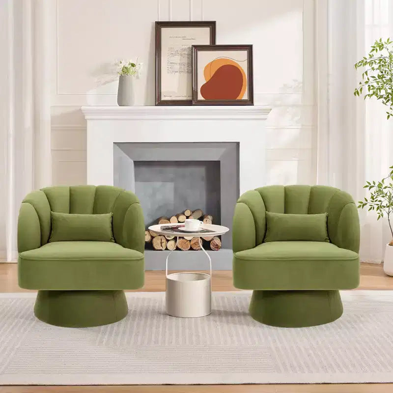 360° Swivel Barrel Accent Chair with Soft Padding