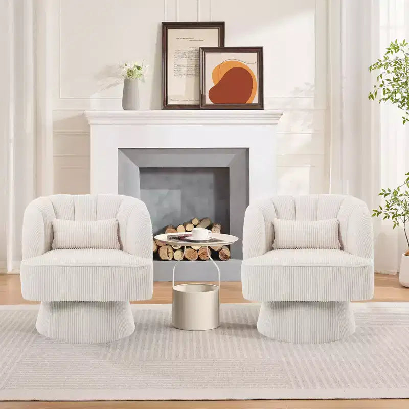 360° Swivel Barrel Accent Chair with Soft Padding