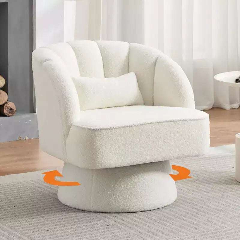 360° Swivel Barrel Accent Chair with Soft Padding