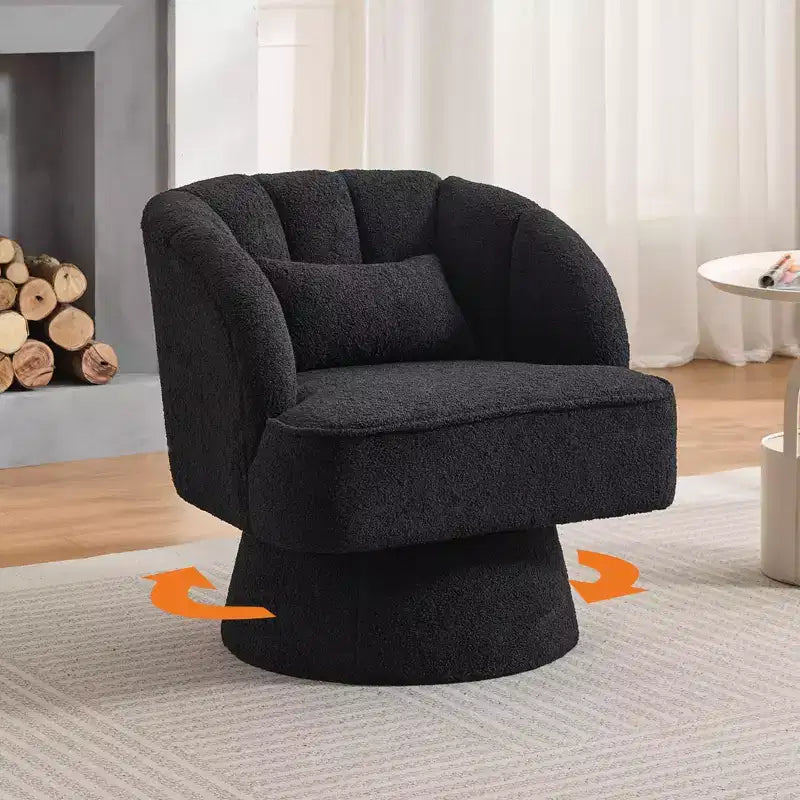 360° Swivel Barrel Accent Chair with Soft Padding