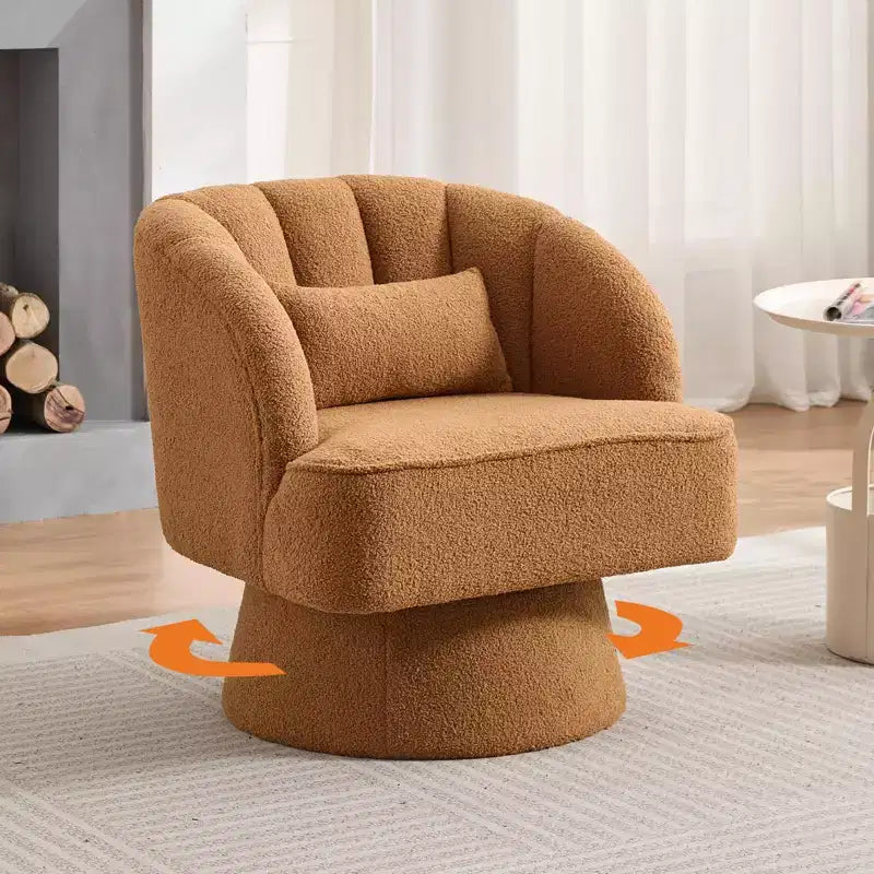 360° Swivel Barrel Accent Chair with Soft Padding