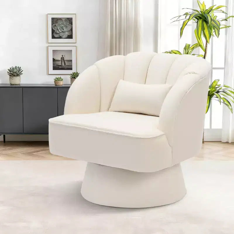 360° Swivel Barrel Accent Chair with Soft Padding