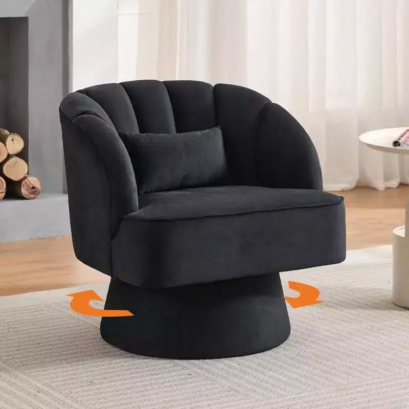 360° Swivel Barrel Accent Chair with Soft Padding
