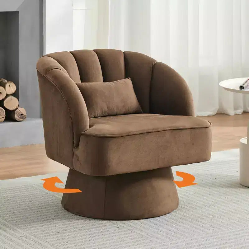 360° Swivel Barrel Accent Chair with Soft Padding