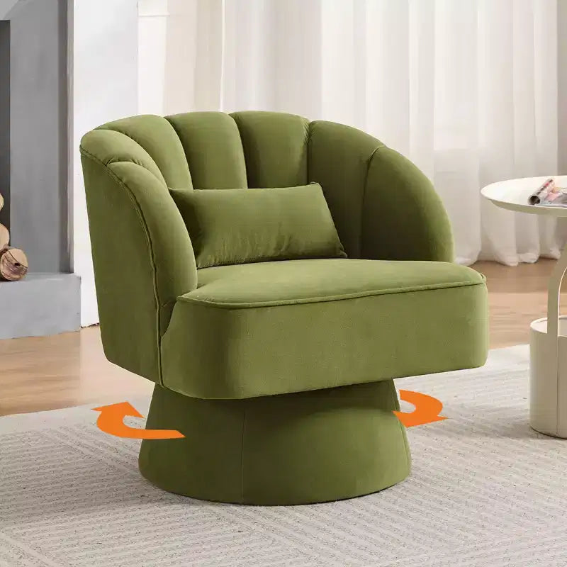360° Swivel Barrel Accent Chair with Soft Padding