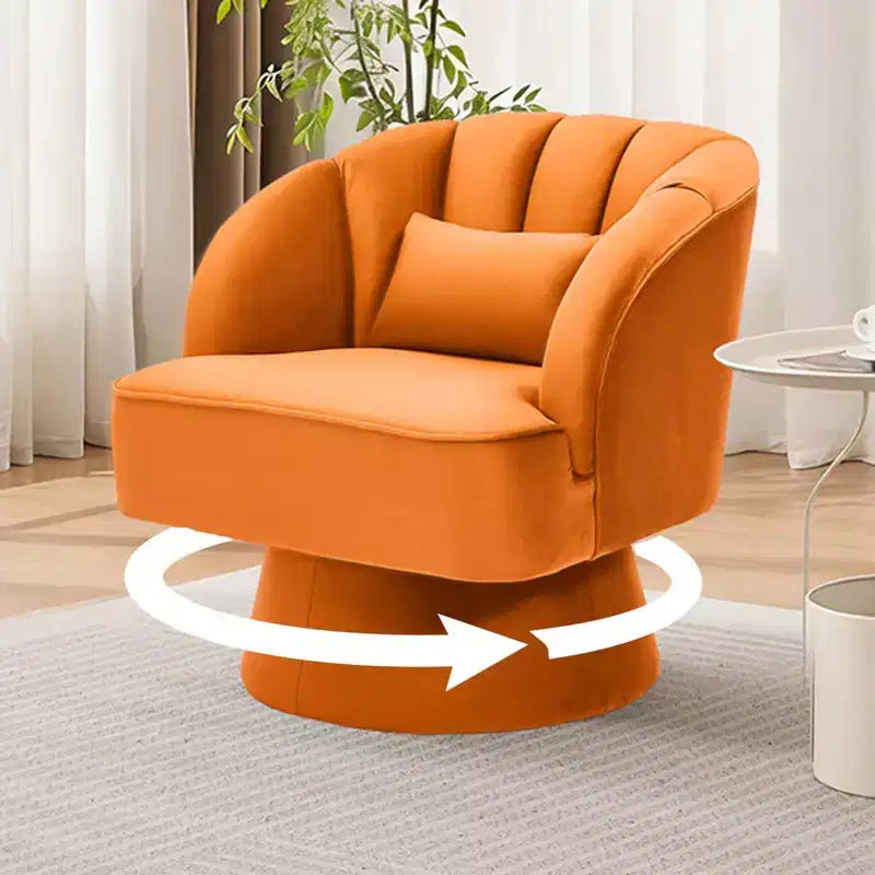 360° Swivel Barrel Accent Chair with Soft Padding