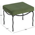 Pouf rembourré en bouclette avec pieds en métal