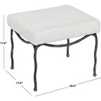 Pouf rembourré en bouclette avec pieds en métal