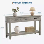 Console 3 tiroirs avec étagère de rangement ouverte - Table d'entrée/derrière canapé