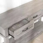 Console 3 tiroirs avec étagère de rangement ouverte - Table d'entrée/derrière canapé