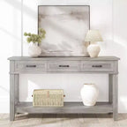 Console 3 tiroirs avec étagère de rangement ouverte - Table d'entrée/derrière canapé
