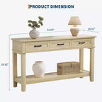 Console 3 tiroirs avec étagère de rangement ouverte - Table d'entrée/derrière canapé