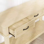 Console 3 tiroirs avec étagère de rangement ouverte - Table d'entrée/derrière canapé