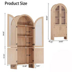 Meuble de rangement à arche de 152 cm de haut avec portes vitrées et étagères réglables