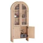 Meuble de rangement à arche de 152 cm de haut avec portes vitrées et étagères réglables