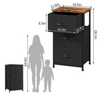 Commode à 3 tiroirs avec bacs en tissu – Organisateur de rangement compact en bois pour chambre, placard, entrée